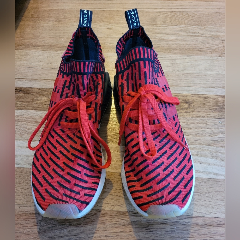 adidas NMD R2 Primeknit Mens in Core Red/Running White US size 12